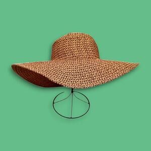 Four Buttons Spring Summer Floppy Woven Wide Brim Garden Sun Hat Beach Vacation